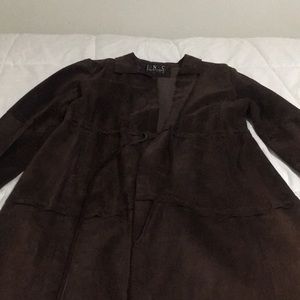 Perfect for Fall weather -Urban cowgirl Suede coat the color of rich chocolate!
